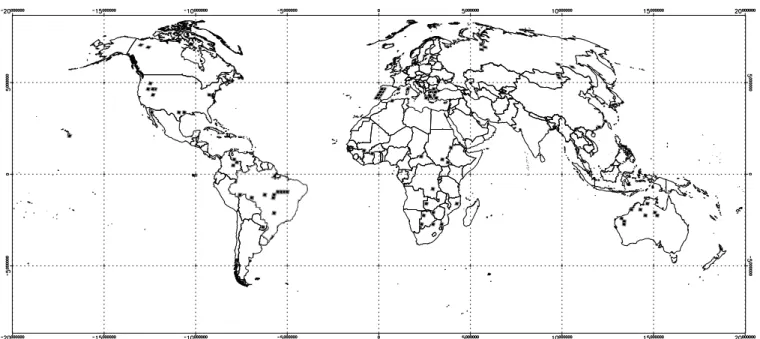 Figure 1: Spatial distribution of Landsat frame burned area maps