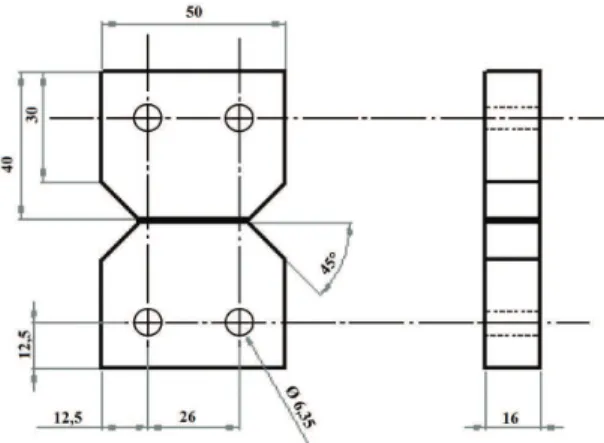 Figure 1. Arcan´s specimen geometry.