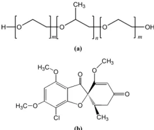 Figure 1. (a) Chemical structure of E M P N E M  and; (b) Chemical  structure of griseofulvin.