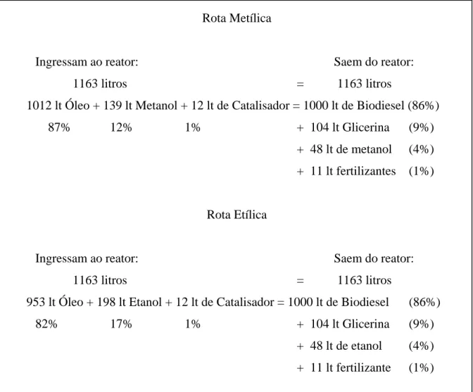 Figura 11 – Elementos que interferem no Processo Produtivo de Biodiesel. 