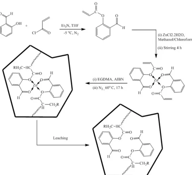 Figure 1. Scheme for preparation of Zn(II) ion-imprinted polymer.