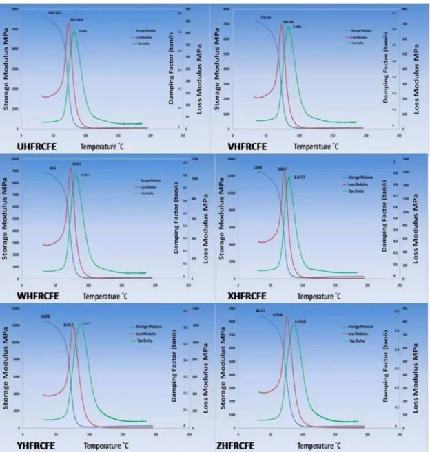 Figure 12. DMA analysis of HFRCFE composites.