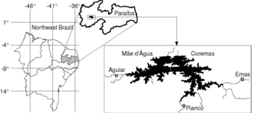 Figure 1 – Location of the Coremas-Mãe d’Água system. 