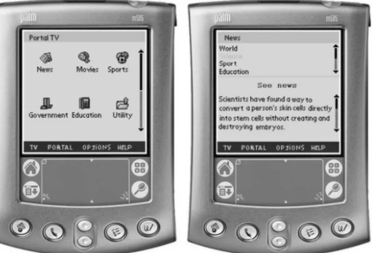 Figure 7 – Prototype similar to Palm applications, presenting navigation scroll bars.