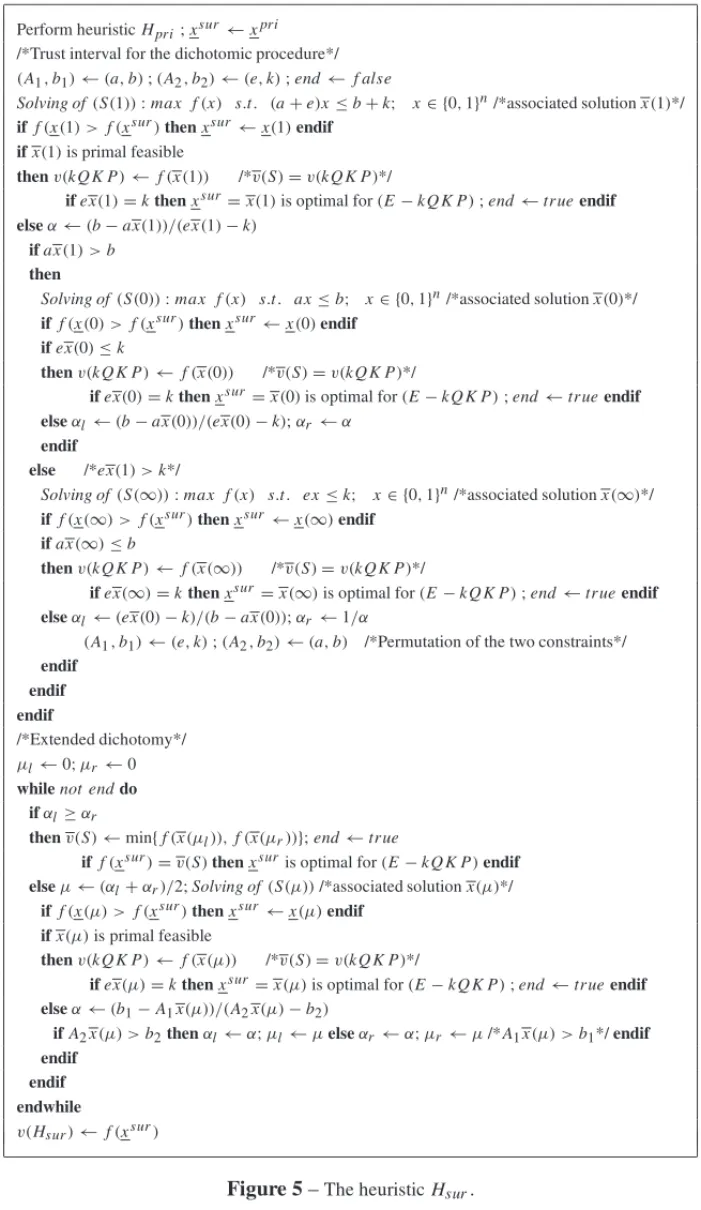 Figure 5 – The heuristic H sur .