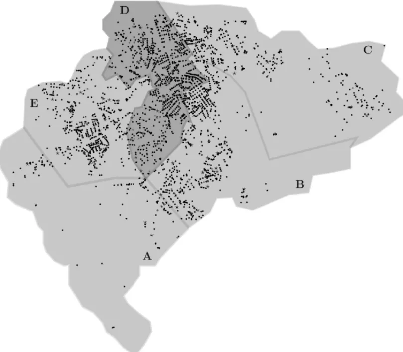 Figure 3 shows the distribution of points within the city region.
