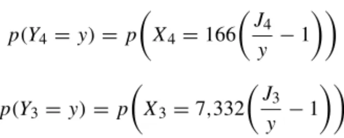 Figure 4 – Probability mass functions of return on investment in R$ millions for (a) 1 st prize tier, (b) 2 nd prize tier and (c) 3 rd prize tier (consolidated in groups of 100 data points).