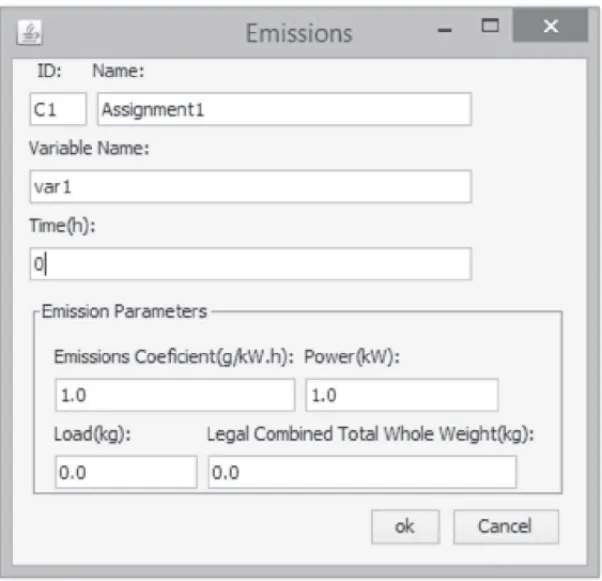 Figure 3 – Emission module of URURAU software.