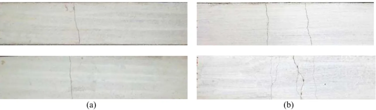 Figure 5 presents the typical cracking patterns for composites reinforced with 2, 4% (R2%_25,  R4%_25 – Figure 5a) and 6% (R6%_25 –Figure 5b) 25 mm curaua fibers