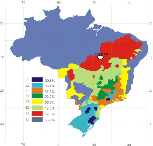 Figura 18: Zonas Bioclimáticas Brasileiras   Fonte: NBR 15.220-3. 