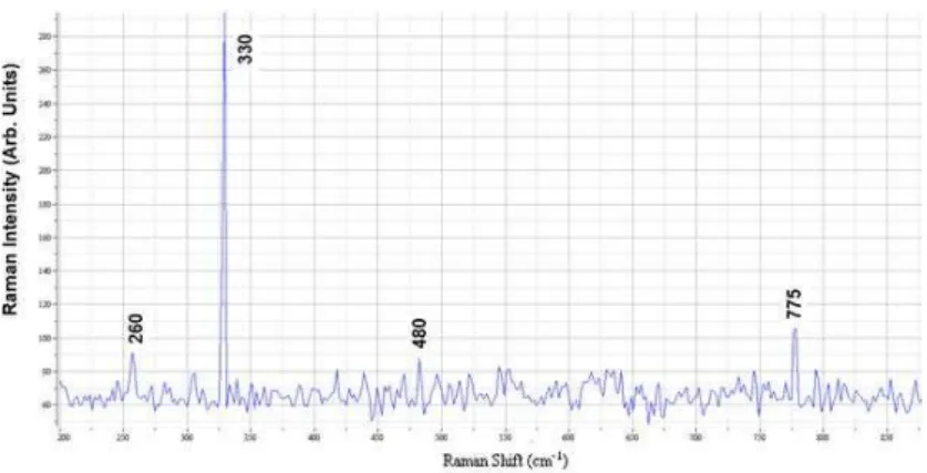 Figure 7: Raman spectra for samples exposed for 3 years showing the presence of a combination of magnetite  (Fe 3 O 4 ) and maghemite ( γ -Fe 2 O 3 )   