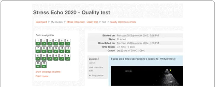 Fig. 4 The test results of a reader passed with full marks (20/20)