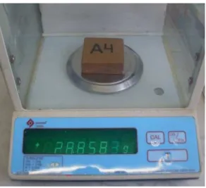 Figure 2: Weighing of the specimens. 