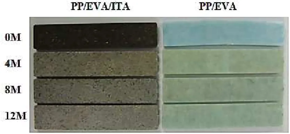 Figure 8: Comparative image of the sample surface as a function of exposure time. 2014-2015