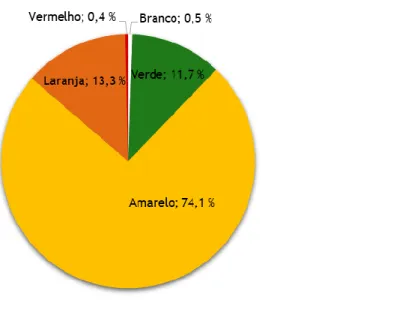 Figura 3.2 - Distribuição dos utentes de acordo com a cor atribuída no STM. 