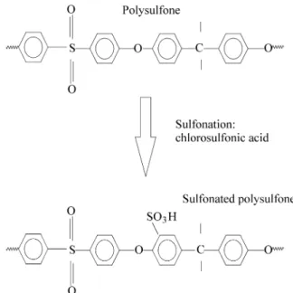Figure 1.  Sulfonation process on polysulfone.