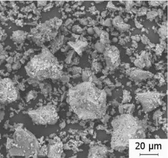 Figure 3.  SEM micrograph of the morphology of bottom ash waste powder.