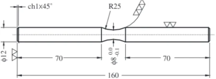 Figure 1. Rotating bending fatigue testing specimen.