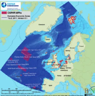 Figure 2 .  Map of the OSPAR Network of Marine Protected Areas  (as of end of June 2012) prepared for OSPAR by Mirko Hauswirth,  German Federal Agency for Nature Conservation (BfN).