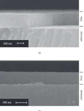 Figure 4 shows scanning electron microscopy (SEM) results for SnO 2 :1.5%Sb films prepared by both procedures, with 50 dips