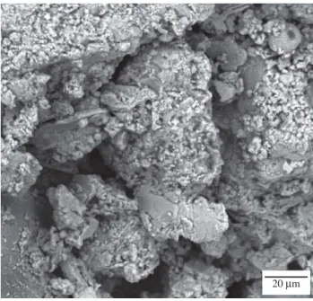 Figure 24. Micrograph of the mortar containing 15% of residue with grain size under 0.15 mm (greater magnification).