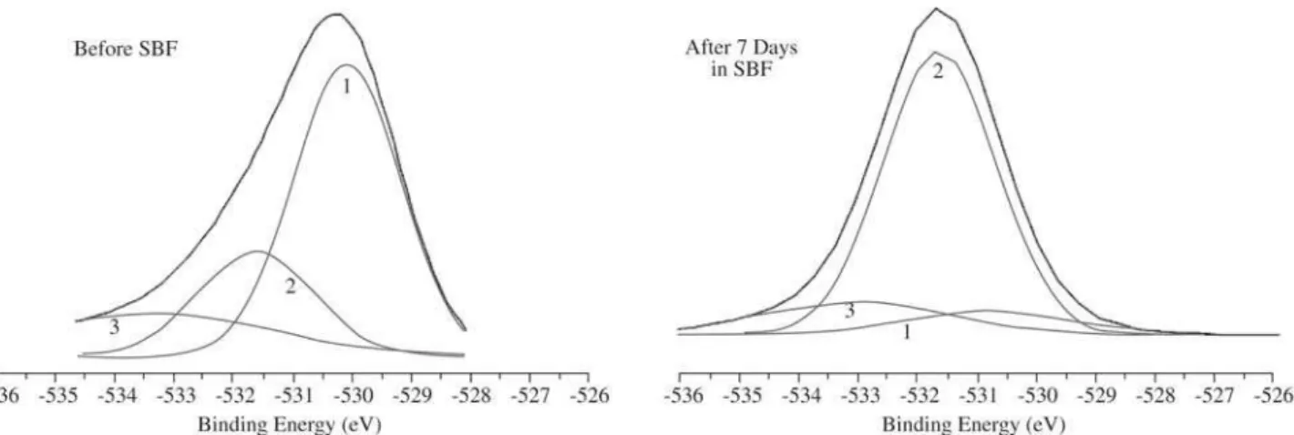 Figure 5. XPS general spectrum of a titanium sheet anodized with H 3 PO 4  solution. On detail the P1p region is shown.