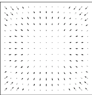 Figura 3 - Representação exagerada da distorção radial em uma fotografia (fonte: Wolf, 2000)