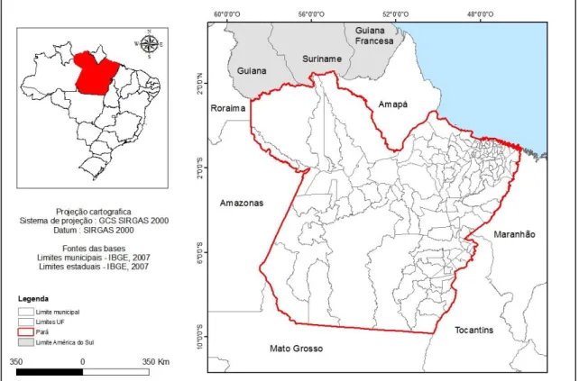 Figura 2. Mapa de localização o Estado do Pará. 