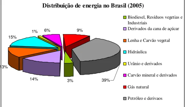 Figura 1.6 – Distribuição do Consumo de Energia no Brasil.  