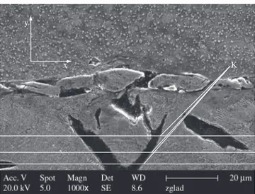 Figure  11.  Position  of  graphite  flakes  in  relation  to  disc  brake  operating  surface.