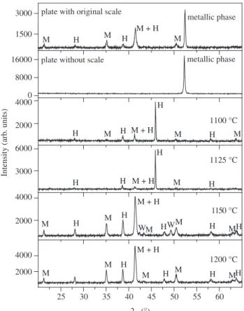 Figure 4. X ray diffraction patterns of the original plates and of the oxidized  samples during 30 minutes of AISI 430 steel
