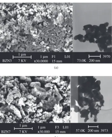 Figure 4. Crystallite size as a function of temperature for  α -BZN and  β -BZN  powders