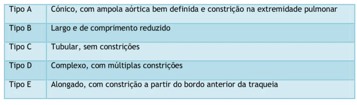 Figura 1: Classificação Krichenko do canal arterial persistente. Adaptado de De Dios (12)  