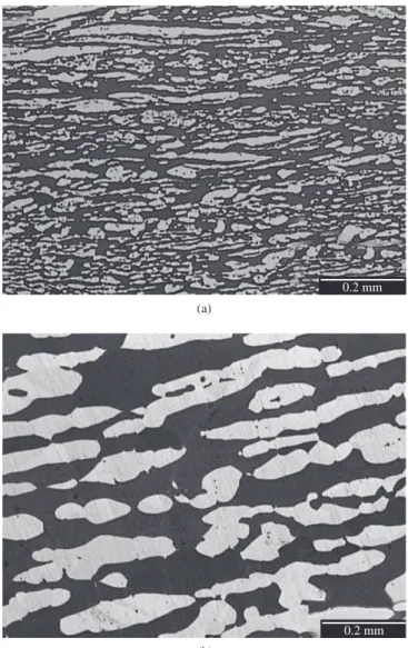 Figure 1. As received materials etched with Beraha’s reagent: a) SD-A; and  b) SD-B.