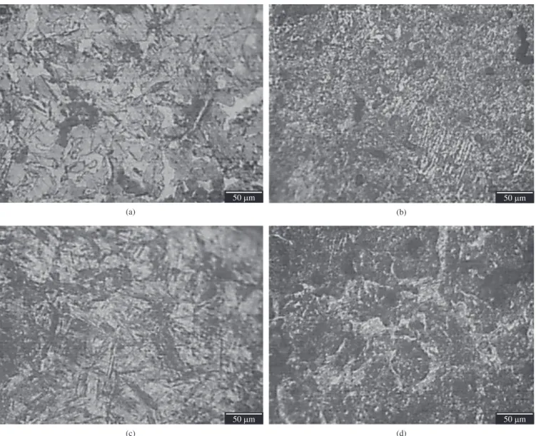 Figure 2 shows the microstructures of the samples with  composition A subjected to intercritical treatment