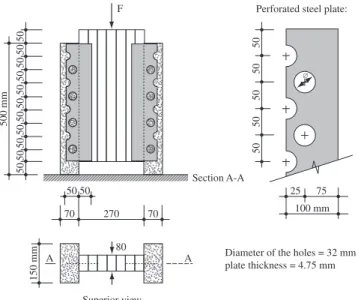 Figure 7. Specimens type SP-III being constructed. Figure 9. a) Typical rupture for SP-I and SP-II and b) typical rupture for SP-III.
