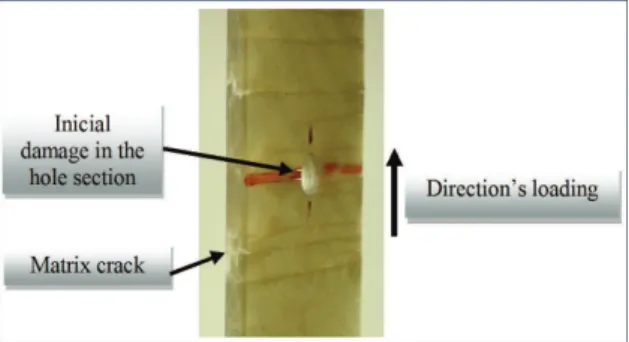 Figure 14. Matrix cracks in the HFL 0/90º coniguration.