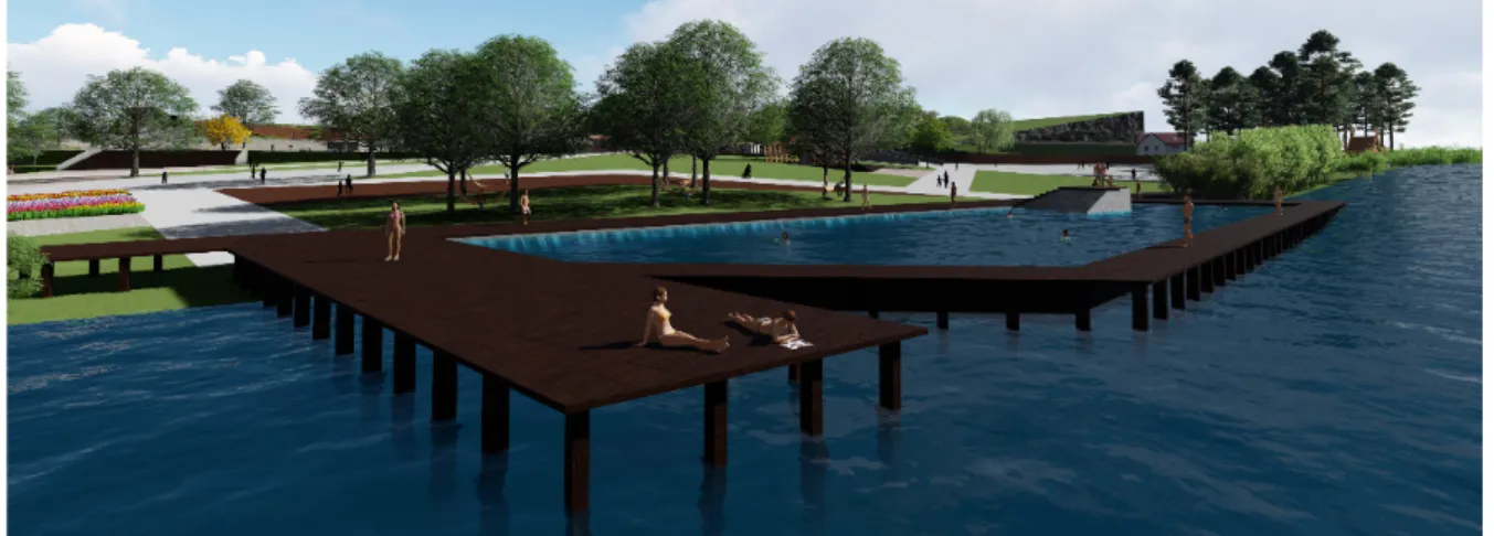 Figure 6: Urban design project: Vouga river Pool, São Pedro do Sul. 