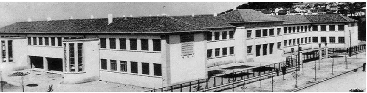 Figura 7 - Liceu Nuno Alvares, arquiteto José Costa e Silva, Castelo Branco. Projeto do  Plano 38, estilo  oficial português suave