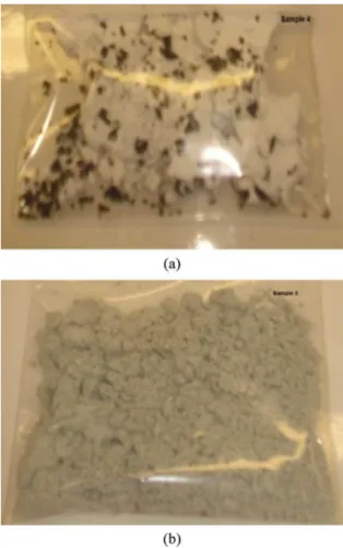 Figure 2. PE/PAni composites. Inluence of sonication time of  the nanoibers in toluene before polymerization: (a) 20 minutes  (b) 60 minutes.