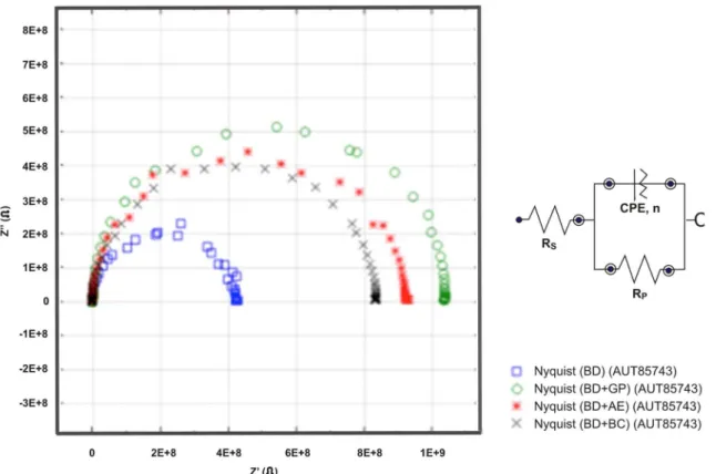 Figure 6 shows the Nyquist impedance plots of carbon  steel exposed to four different electrolytes for 15 days
