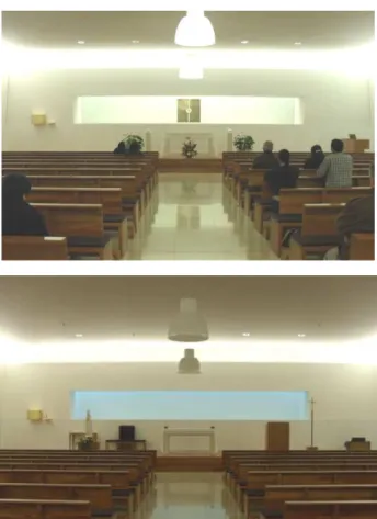 Figure  3  –  Floor  plan  of  Chapels  1  (right)  and  2  (left)  with lobby A in between