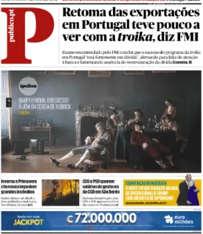 Figura 3: Jornal Público - 14 de agosto  Fonte: http://jornais.sapo.pt/ 