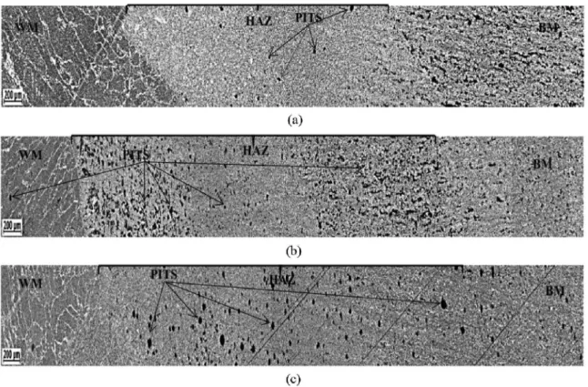 Figure 7b shows the EDS spectra from different areas of  the layer formed on the MB-HAZ interface