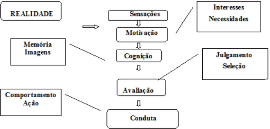 Figura 4.1- Esquema teórico do processo perceptivo (in Melazo (2005), com adaptações.) 