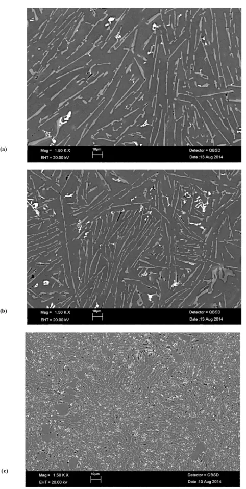 Fig.  2 Micrographs from transverse section of directionally solidiied Al-12.6Si-2Co (wt.%) alloy at a constant G (7.60 K/mm): 