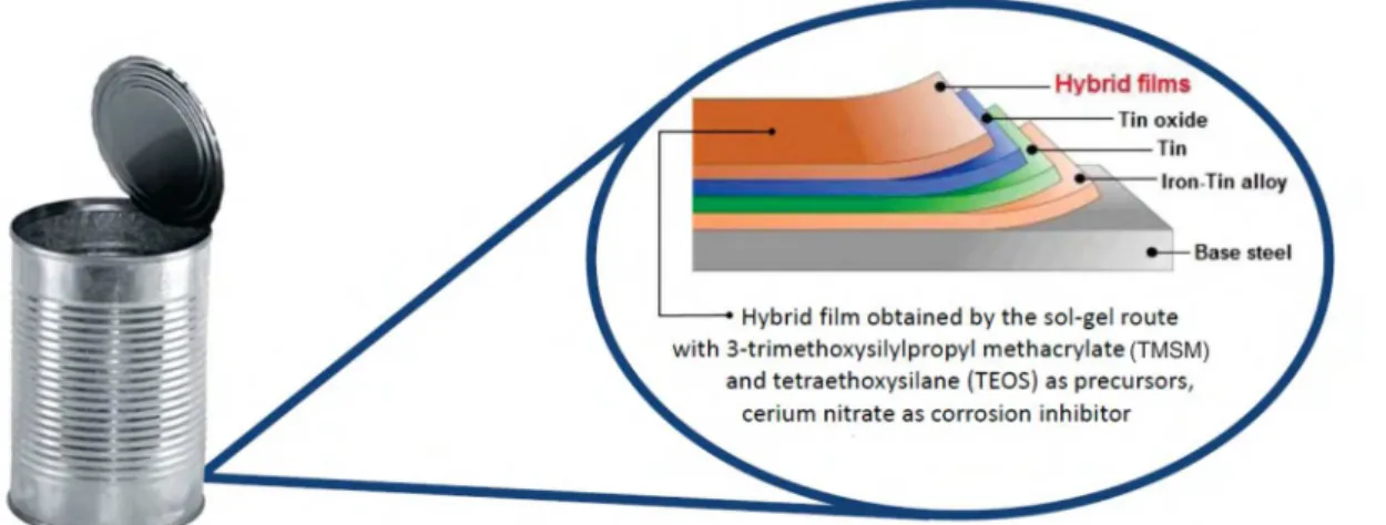 Figure 1. Illustrates system showing the layers obtained from the iron-base to the top coating.