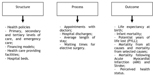 Figure 1 – Contents of Structure, Process and Outcome 