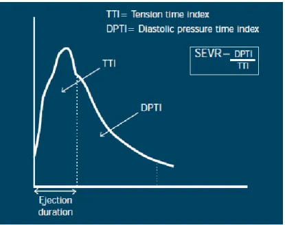 Fig. 6 Racio da viabilidade subendocárdica (RVSE). TTI - índice do tempo de tensão; DPTI - índice do  tempo de pressão diastólica (1) 