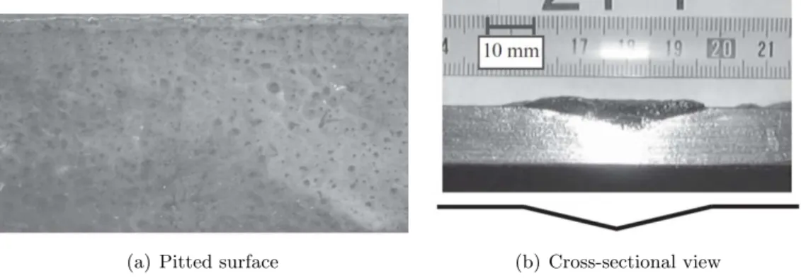 Figure 1 Pitted web plate of the hold frame of a bulk carrier [10].